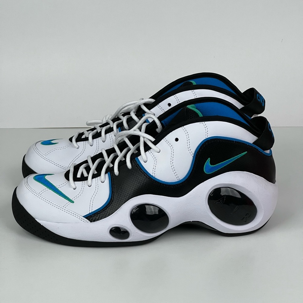 Nike Air Zoom Flight 95 White Blue Shoes DM0524-100 Jason Kidd Mavericks M 10.